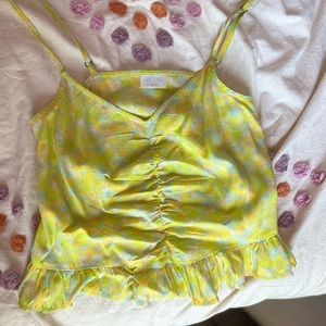 yellow patterned tank top